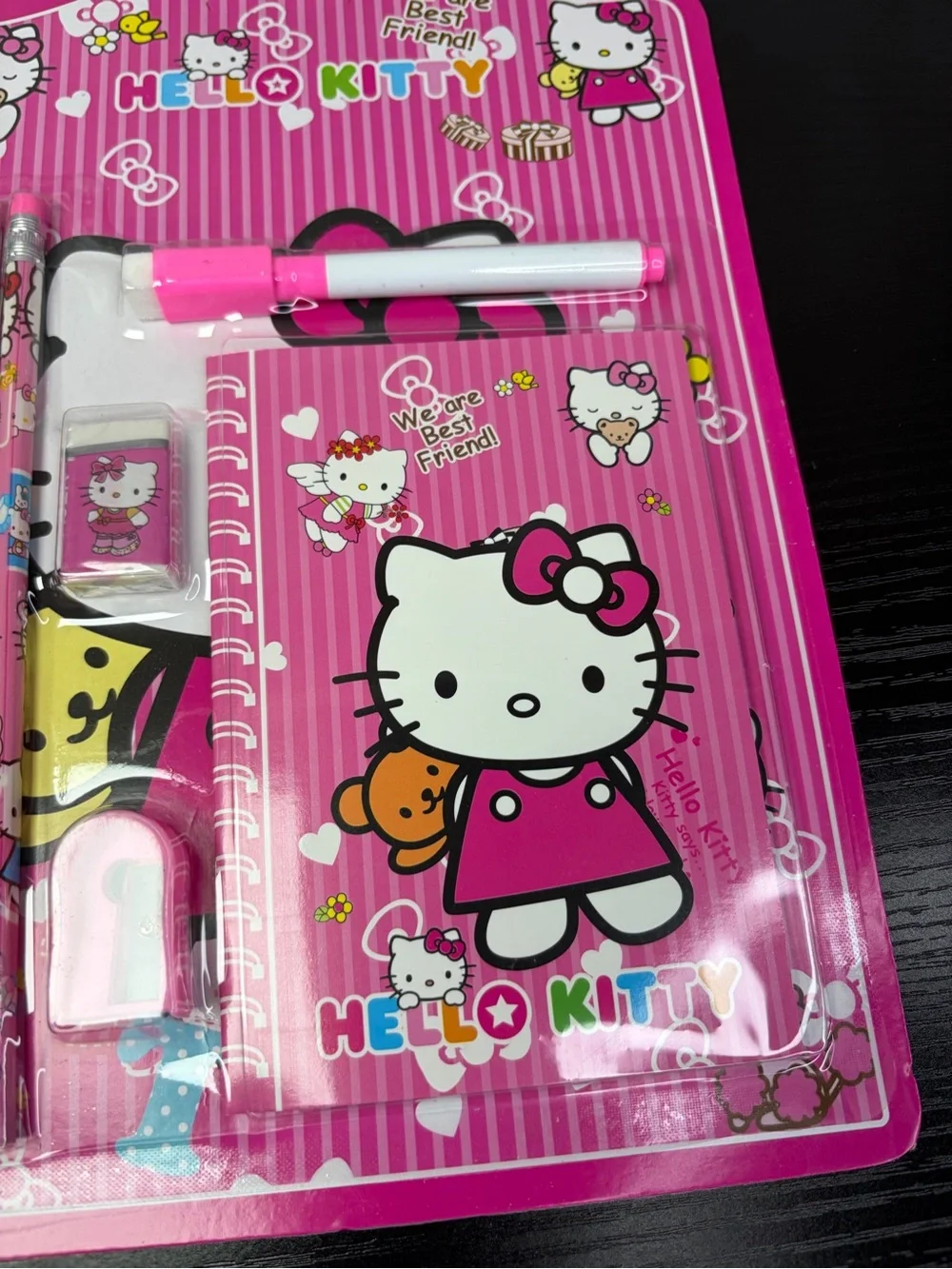 Hello Kitty Pink Kids Stationery Set with Notebook & Pencils